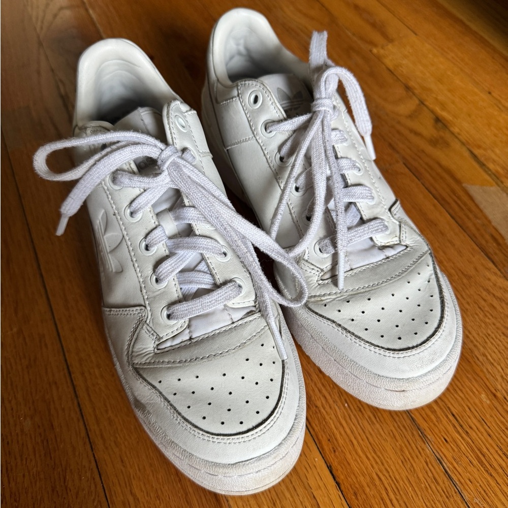 White Adidas Leather Sneakers